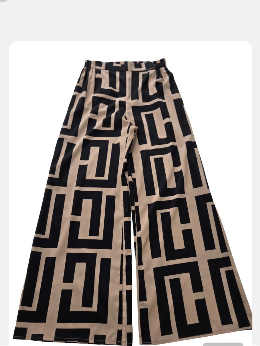 Geometric Print Wide Leg Pants.